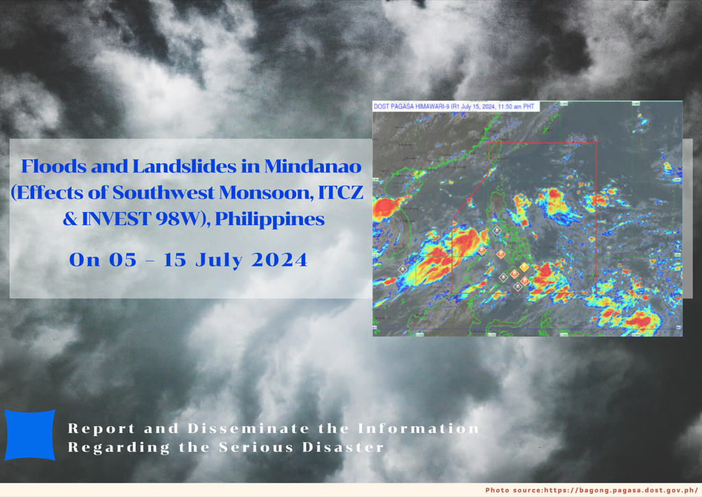 Floods and Landslides in Mindanao (Effects of Southwest Monsoon, ITCZ, INVEST 98W), Philippines, 05 July 2024
